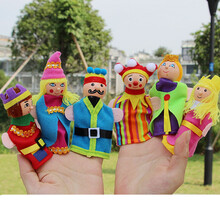 手指偶 新款10款小动物指偶毛绒玩具手指玩偶兔子儿童讲故事手指套 城堡故事人物一套(6个)