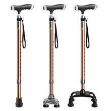 乐来福（REALLIFE） 老人拐杖拐棍手杖 可伸缩带灯轻便防滑 S04三用 单脚+小四脚+中四脚（古铜）