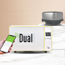帝而 Dual智能微蒸烤料理微波炉家用光波炉手机APP控制微波炉烤箱一体平板小型20L柠檬黄 DIK02