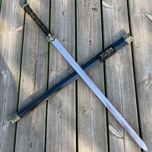汉长剑长款泉市长款秦剑一体花纹钢八面纯手工剑冷宝剑未开刃 让利特价长款108cm 一把