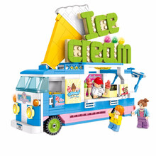 森宝（SEMBO）城市街景兼容乐高小颗粒拼插积木男孩儿童玩具女孩礼物街景系列冰淇淋车601300