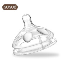 咕咕超宽口径婴儿进口PPSU防摔奶瓶防呛防胀气新生儿宝宝奶瓶仿真母乳奶嘴超软带手柄重力球吸管断奶神器 超宽口奶嘴变流量+（12月及以上）