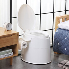 意尔嫚 移动马桶 老人坐便器孕妇便携式室内家用病人便盆 双重防滑 白色（送豪华礼包）