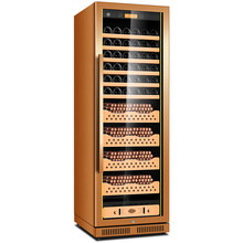 茄龙（CIGARLOONG）CL-268CT1恒温恒湿不锈钢雪茄柜智能红酒柜雪茄红酒两用柜 榉木裸养4+6红酒拉丝金