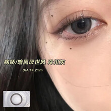 冷川灰EYEWISH年抛2片装美瞳欧美混血彩色隐形眼镜彩色自然款美瞳半年抛大小直径网红款0度 冷川灰14.2mm 0