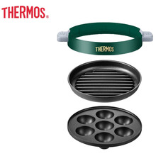 膳魔师（THERMOS）多功能小火锅料理锅家用电火锅多用途电热锅电煮锅烧烤肉不沾锅EHA-4301A 绿色配件