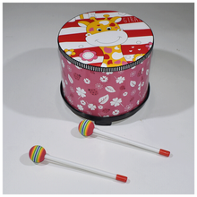 曲漾 儿童鼓 幼儿园儿童打鼓手敲鼓拍鼓手鼓 婴儿器玩具小鼓 20厘米红色小鹿敲鼓