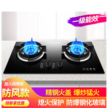 日本樱花煤气灶双灶嵌入式天然气灶家用台式液化气燃气灶厨房炉具 铸铁钢火盖 730*410面板 送气管电池 天然气