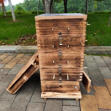 霜魄  中蜂格子箱蜜蜂蜂箱杉木全套养蜂工具土蜂桶五层格子蜂箱邮政 板厚1.7 内径27.5cm碳款