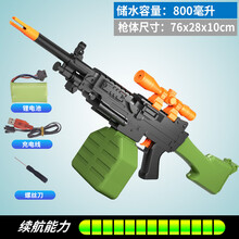 AWM儿童吃鸡电动喷射网红m416抽水枪男孩大号高压呲水抢玩具神器 M249迷彩-标配
