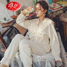 浪莎新品月子服纯棉夏季薄款孕妇睡衣产妇产后住院哺乳7月6品牌家居服 2170#林-白翼图腾花-纯棉 M-【建议85-120斤】（纯棉高端亲肤系列）