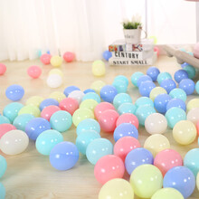 宝宝海洋球婴儿波波球游乐场彩色球池围栏家用儿童玩具球加厚 马卡龙混色5.5CM100个