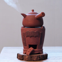 陆氏红泥茶炉 炭炉煮茶炉 碳炉火炉 橄榄果木炭烹茶风炉 烧水炉 功夫茶具 陆氏炉+菊花壶