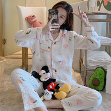 月子服春夏季薄款纯棉纱布哺乳孕妇睡衣产后吸汗透气怀孕期坐月子 纱布-翻领水蜜桃 L码【建议115-130斤】