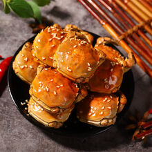 香辣蟹罐装蟹小螃蟹熟食即食海鲜全母蟹大闸蟹麻辣蟹钳小零食 305克公母2罐(香辣味)