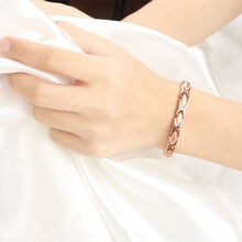 韩版钛钢防辐射磁疗手链女闺蜜友谊ins不掉色手环抗疲劳保健首饰 玫瑰金色（配调节器）
