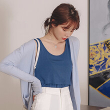 米度丽 哺乳背心吊带喂奶衣哺乳衣夏装外出潮妈上衣产后夏季薄款无袖 背心-藏青 XL码