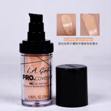 美国L.A.LA girl洛杉矶女孩lagirl高清遮瑕调色粉底液膏 纯白哑光 GLM643适合自然偏白肌肤