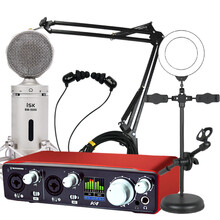 Buckhorn跳羚K4声卡+ISK BM5000麦克风外置声卡套装网主播录音直播K歌通用