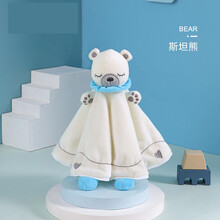 手偶 十月结晶婴儿安抚巾可入口玩偶0-1岁新生儿宝宝毛绒手偶玩具睡觉 斯坦熊