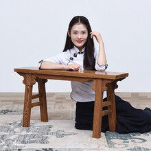 慢象红木家具非洲鸡翅木（学名：非洲崖豆木）长条凳 板凳 换鞋凳 矮凳实木中式客厅家用餐椅凳子 长98*宽20*高48cm