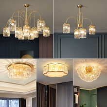 全铜吊灯北欧成套灯具套餐后现代轻奢水晶吊灯创意客厅卧室餐厅饭厅吧台书房纯铜灯造型灯Kingstory 单款4头（第二张图威该选项图） 白光