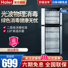 海尔（Haier）消毒柜家用立式大容量消毒碗柜双开门碗筷保洁柜 100升立式消毒柜