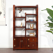 茶桌椅组合 老船木简约功夫茶台茶几茶艺桌新中式仿古实木泡茶桌子 豹点 单个博古架 整装