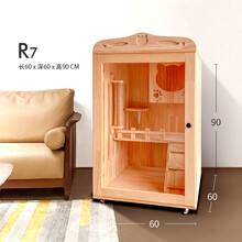 实木猫笼别墅 超大号豪华猫笼子猫舍猫屋家用室内猫咪房子猫窝猫柜木制猫爬架豪华猫窝宠物家具展示柜 R7 60*60*90 单门入门款 送货入户+自行安装