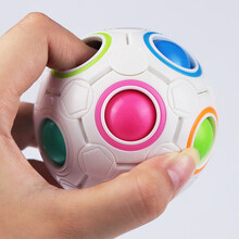 菲利捷 魔法彩虹球魔方儿童早教益智力玩具创意减压迷你足球3D拼图生日礼物 魔力彩虹球