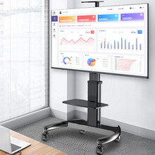 凯旗(32-100英寸)移动电视支架落地电视机架子移动电视推车落地挂架视频会议一体机显示屏万向移动架 【尊享款55-100英寸】一体底座 铝合金伸缩立柱