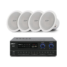 狮乐AV108+BX308定阻吸顶喇叭8英寸会议室吸顶音响会议喇叭套装组合天花背景音乐功放音箱组合 AV108+BX308两对