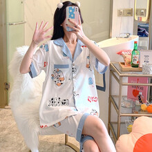 月子服夏季薄款 孕妇睡衣夏季月子服5月份产后春夏薄款产前4怀孕期哺乳装开衫宽松 3016#奶瓶牛 XXL