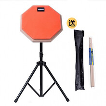 架子鼓练习哑鼓架套装哑鼓垫初学入门鼓垫套装哑鼓板打击板 橙色套装枫木鼓棒 8英寸