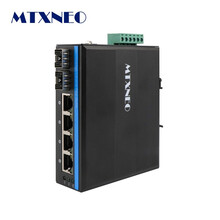 MTXNEO麦特新 工业级迷你款光纤交换机 百兆/千兆1光多电收发器/交换机 光电转换器 不含电源 千兆2光4电SFP口（不带光模块） 黑色款-SC接口