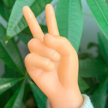 【希望宝宝】撸猫小手指套中指整蛊抖音网红小手模型逗猫小玩具可爱硅胶创意手 新款单只剪刀手