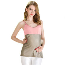 高档全银纤维防辐射服孕妇装吊带防辐射夏季超薄透气内外可穿 L 前面180度全银纤维防辐射（粉色）