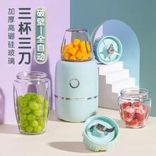 开辅食机婴儿家用多功能小型破壁机打泥搅拌机迷你全自动宝宝料理棒 全自动款三杯三刀