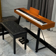 Osman电钢琴88键力度重锤成人 家用 学生练习 初学者 幼师教学考级便携式多功能便携电子钢琴 原木色 重锤键+三踏+U琴架+双人凳+大礼包