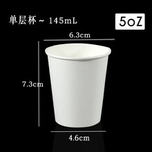 经济一次性加厚纯白皮纸杯商用奶茶杯台兰仕 5盎司普通款白杯 1800只
