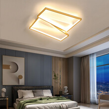 超市	幻色 个性创意金色卧室灯吸顶灯现代简约轻奢大气主次卧室灯书房灯北欧风极简卧室主卧房间灯餐厅灯具 三色智能变光（适用于10-18平）