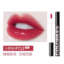 colorkey珂拉琪小黑镜唇釉镜面漆光丝绒唇彩唇蜜口红持久滋润保湿显色显白不易沾杯礼物迪丽热巴同款 镜光系列P713 桃桃奶冻(带细闪)