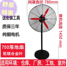 工业牛角扇落地扇壁扇壁挂式大功率强力电风扇工厂大风量牛角扇电扇大风力吹甲醛除挂墙式墙壁风扇 采栗 750落地（铜电机 3米线 铝镁叶）