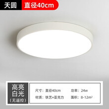 索上（SUOSHANG）吸顶灯led方形客厅灯饰大厅简约现代新款卧室房间灯大气阳台灯具 【圆框】直径40cm-24W 白光