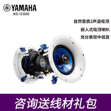 雅马哈 NS-IC600/IC800 吸顶音响套装 家庭影院5.1嵌入式喇叭 背景音乐 家用吊顶音箱 NS-IC600（2只）