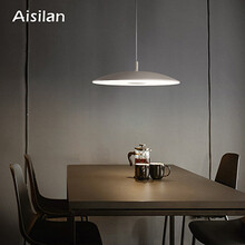 爱斯兰LED餐厅吊灯单头吊线灯简约现代餐厅灯客厅咖啡厅浪漫卧室创意吧台灯  CD-010 15w暖光（小号白色款）
