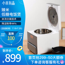 小米有品 臻米家用低糖电饭煲米汤分离减少淀粉健康智能蒸汽电饭锅饭煲3L 灰色