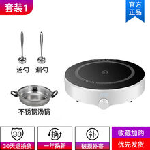 朗圭圆形电磁炉家用节能小型炒菜火锅多功能一体便捷迷你电池炉全套装 套餐1
