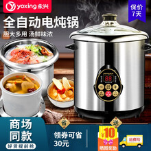 永兴 DYG-50AFW-100电炖锅304不锈钢全自动电汤锅陶瓷炖盅大容量智能家商两用熬粥锅 70G（适合5-6人）7L钢胆