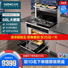 森歌（SENG）森歌天悦T3BZ 集成灶 一体式环保灶 侧吸式抽油烟机灶具电蒸箱套装 钢化玻璃台面 天然气